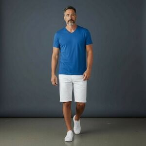 Derek Rose London Men's‎ Blue V Neck Short Sleeve Micro Modal T Shirt XL